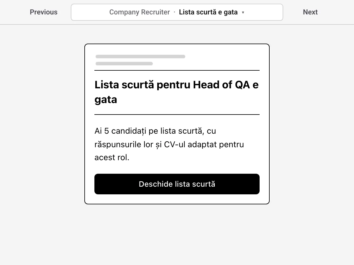 An email the product sends, shown in the prototype